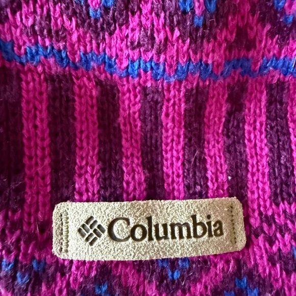 Columbia Omni Heat Pink & Blue Knit Beanie, Fleece lined, Warm - Picture 2 of 8